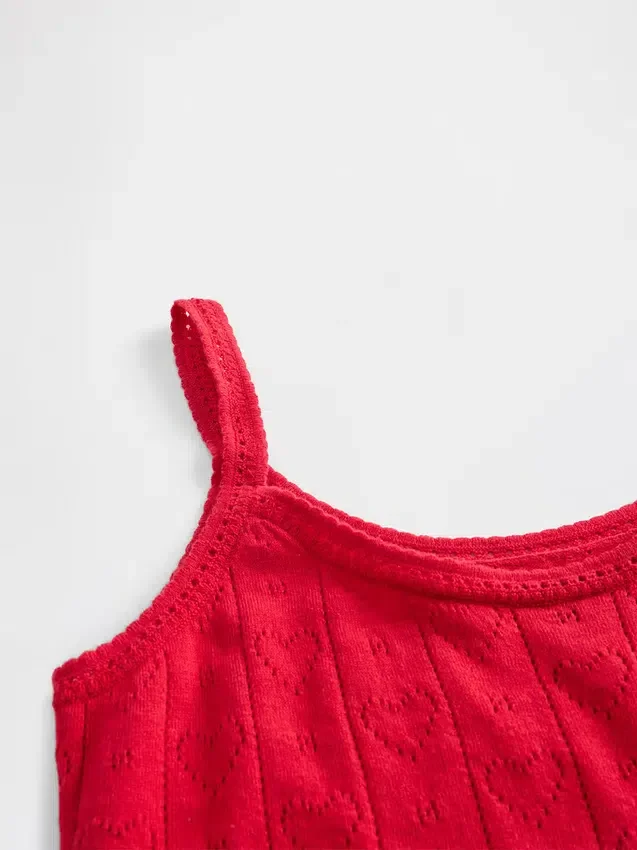 Camiseta de tirantes de pijama ligera de punto «CashSoft» con diseño de corazones en punto «pointelle»