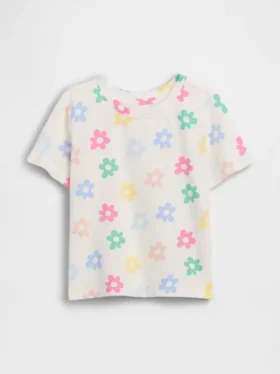 Camiseta estampada combinable para bebés y niños pequeños