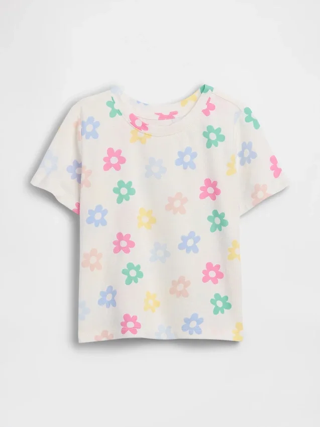 Camiseta estampada combinable para bebés y niños pequeños