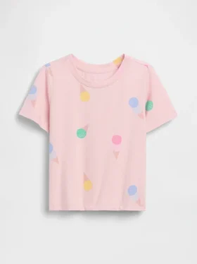 Camiseta estampada combinable para bebés y niños pequeños