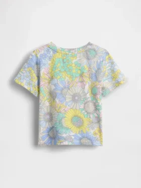 Camiseta estampada combinable para bebés y niños pequeños