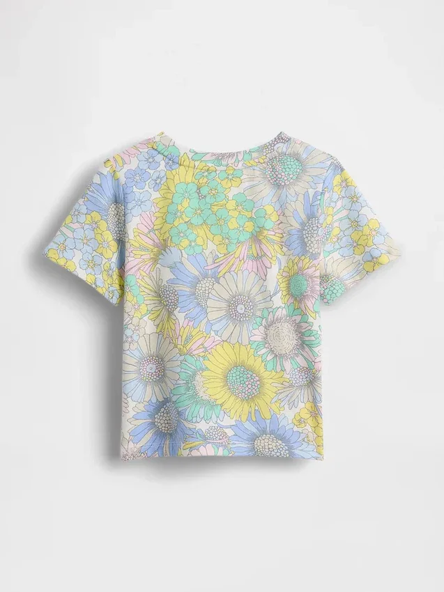 Camiseta estampada combinable para bebés y niños pequeños