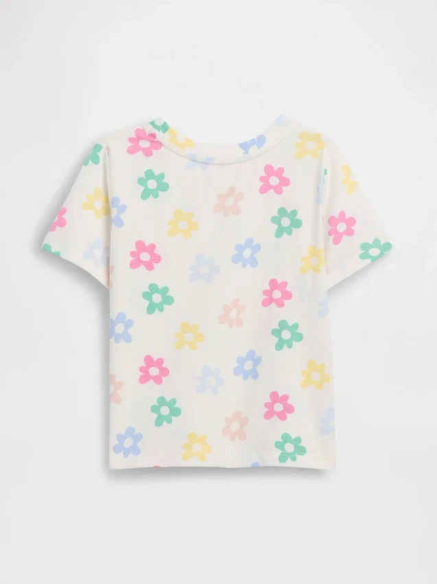 Camiseta estampada combinable para bebés y niños pequeños