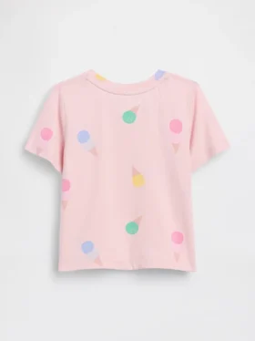 Camiseta estampada combinable para bebés y niños pequeños