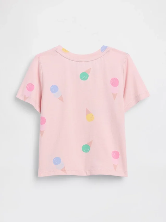 Camiseta estampada combinable para bebés y niños pequeños