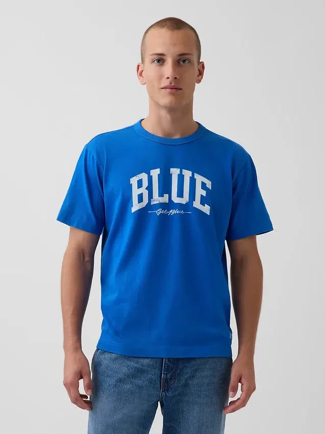 Camiseta «Get Blue» con logotipo y corte holgado