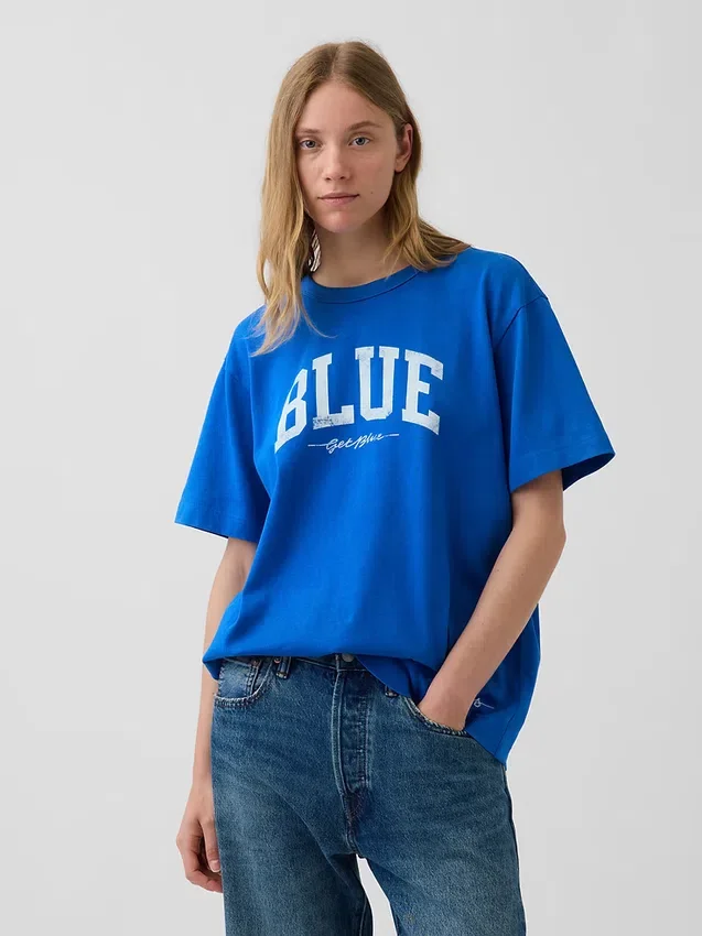 Camiseta «Get Blue» con logotipo y corte holgado