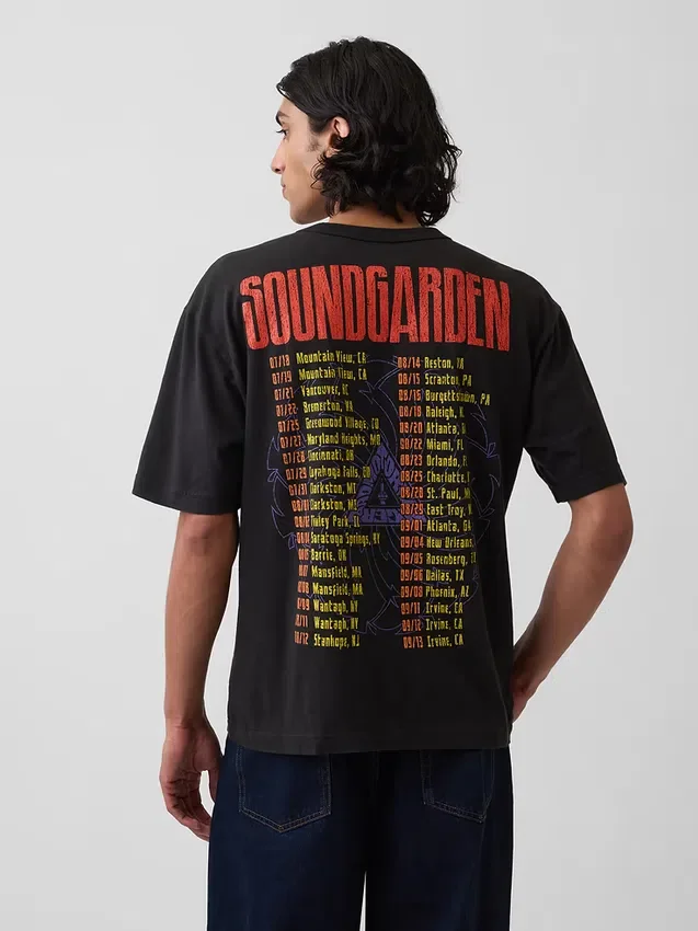 Camiseta gráfica corta de tejido grueso de Soundgarden