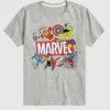 Camiseta gráfica de manga corta con diseño «Doodle» de Los Vengadores de Marvel para niños pequeños