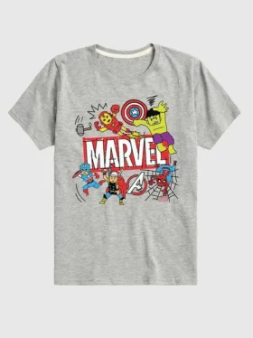 Camiseta gráfica de manga corta con diseño «Doodle» de Los Vengadores de Marvel para niños pequeños