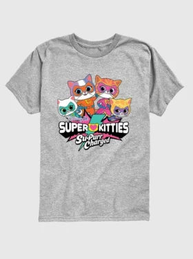 Camiseta gráfica de manga corta para niños pequeños con el logotipo de «Super Kitties»