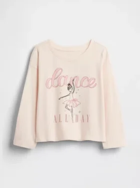 Camiseta gráfica holgada combinable para bebés y niños pequeños
