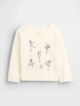 Camiseta gráfica holgada combinable para bebés y niños pequeños