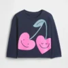 Camiseta gráfica holgada combinable para bebés y niños pequeños