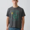 Camiseta gráfica holgada de tejido grueso