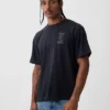 Camiseta gráfica holgada de tejido grueso