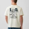 Camiseta gráfica holgada de tejido grueso
