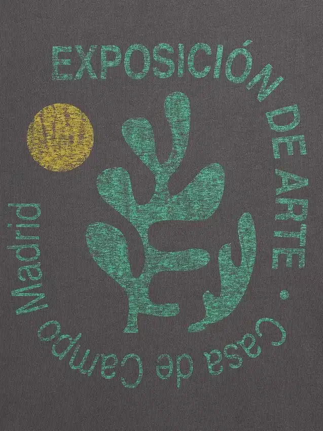 Camiseta gráfica holgada de tejido grueso