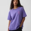 Camiseta gráfica holgada de tejido grueso