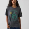 Camiseta gráfica holgada de tejido grueso