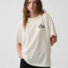 Camiseta gráfica holgada de tejido grueso