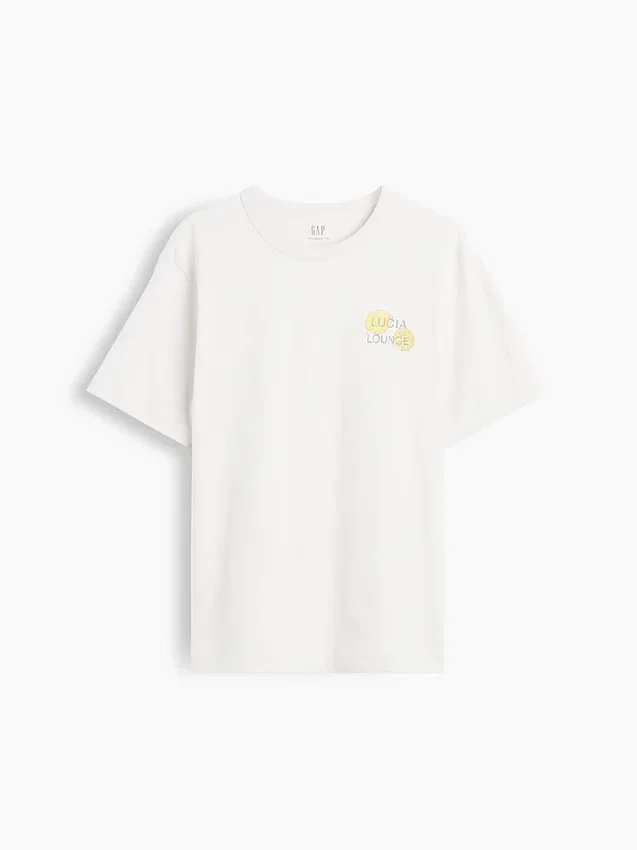 Camiseta gráfica holgada de tejido grueso