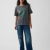 Camiseta gráfica holgada de tejido grueso