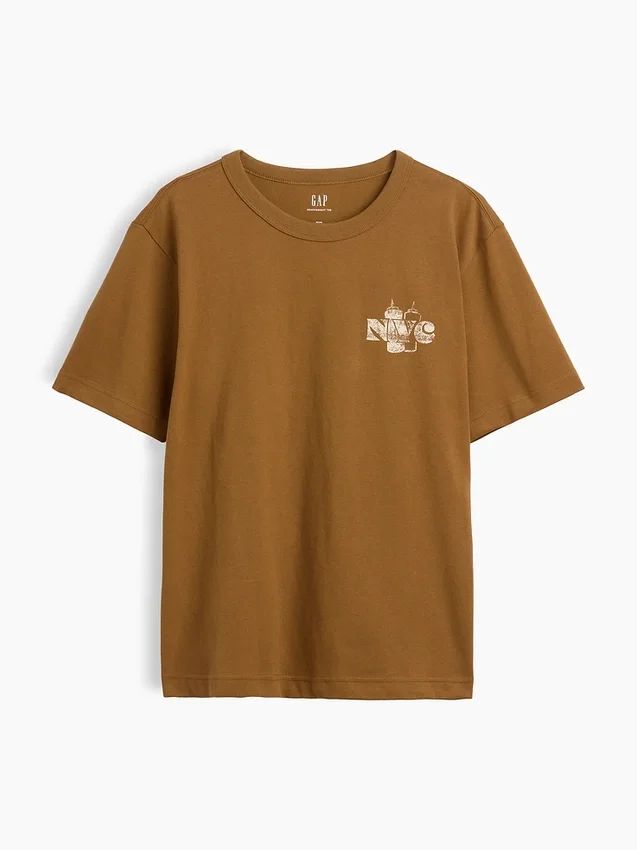 Camiseta gráfica holgada de tejido grueso