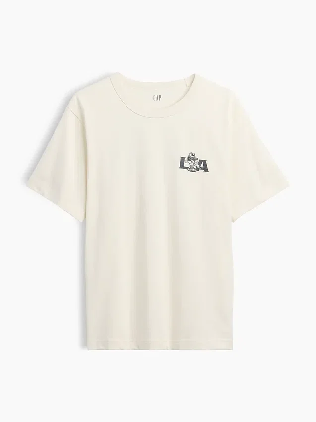 Camiseta gráfica holgada de tejido grueso