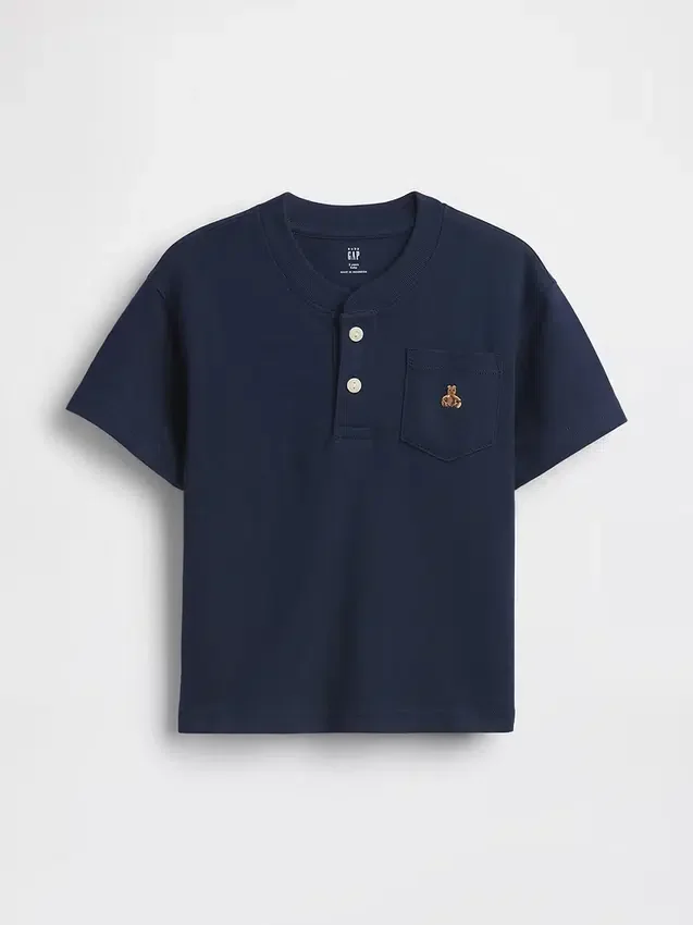 Camiseta Henley con bolsillo para bebés y niños pequeños