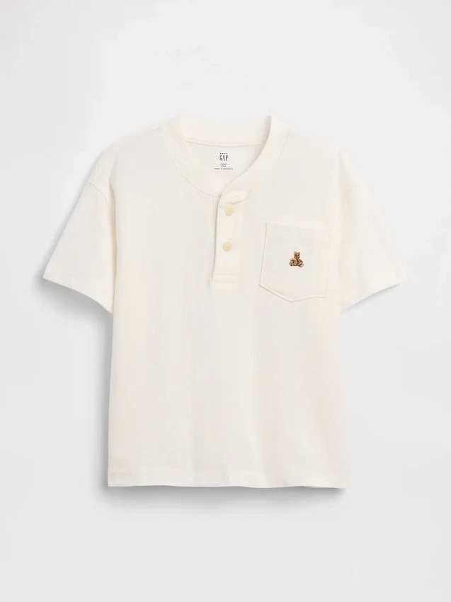 Camiseta Henley con bolsillo para bebés y niños pequeños