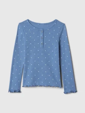 Camiseta Henley de punto calado para bebés y niños pequeños