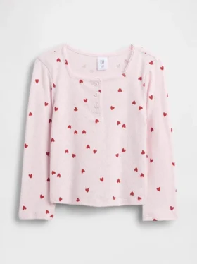 Camiseta Henley de punto calado para bebés y niños pequeños