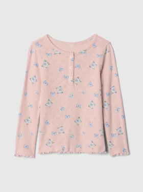 Camiseta Henley de punto calado para bebés y niños pequeños