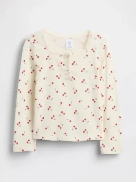 Camiseta Henley de punto calado para bebés y niños pequeños