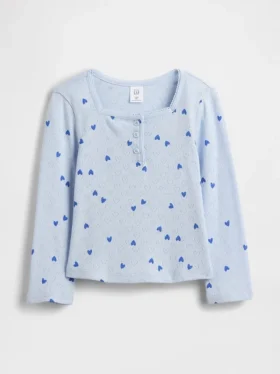 Camiseta Henley de punto calado para bebés y niños pequeños