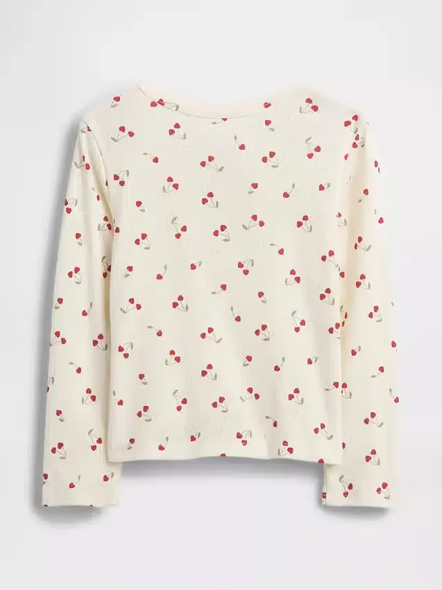 Camiseta Henley de punto calado para bebés y niños pequeños
