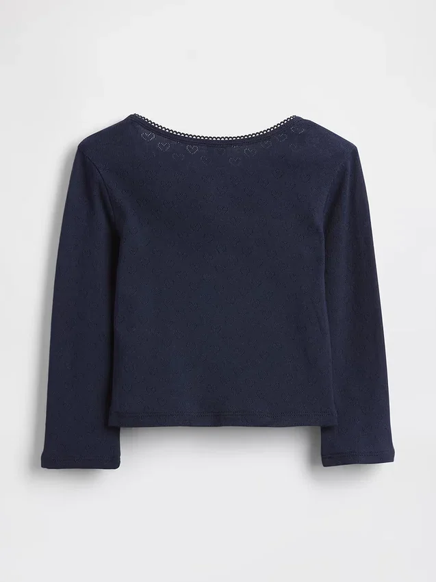 Camiseta Henley de punto calado para bebés y niños pequeños