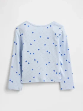 Camiseta Henley de punto calado para bebés y niños pequeños