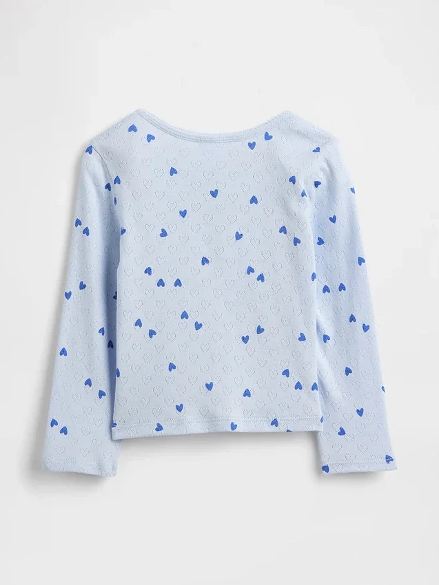 Camiseta Henley de punto calado para bebés y niños pequeños