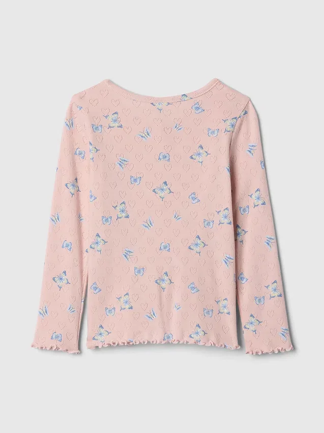 Camiseta Henley de punto calado para bebés y niños pequeños