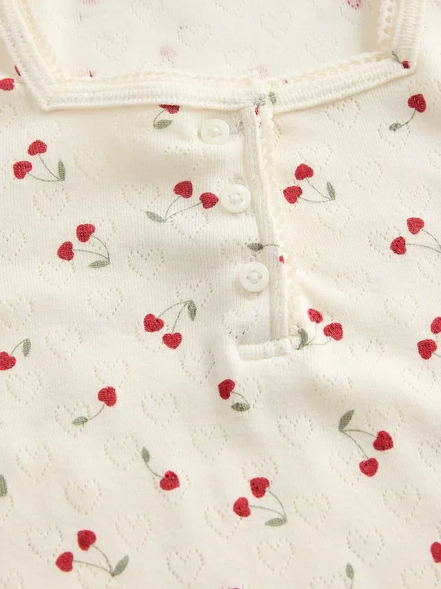 Camiseta Henley de punto calado para bebés y niños pequeños