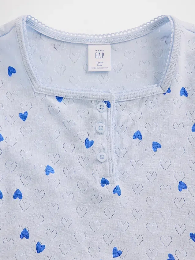 Camiseta Henley de punto calado para bebés y niños pequeños