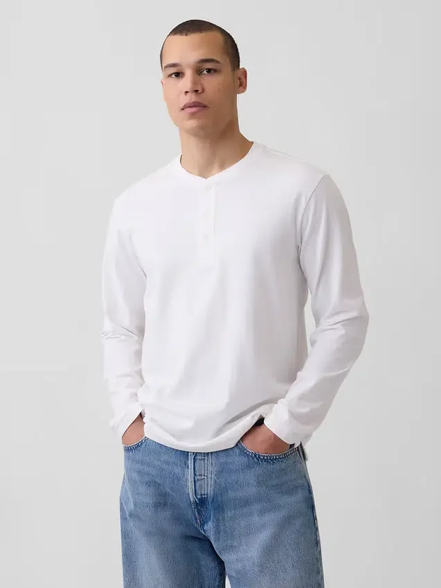Camiseta Henley holgada