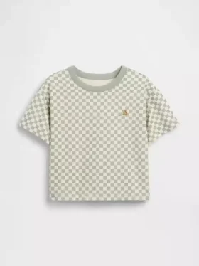 Camiseta holgada a cuadros para bebés y niños pequeños