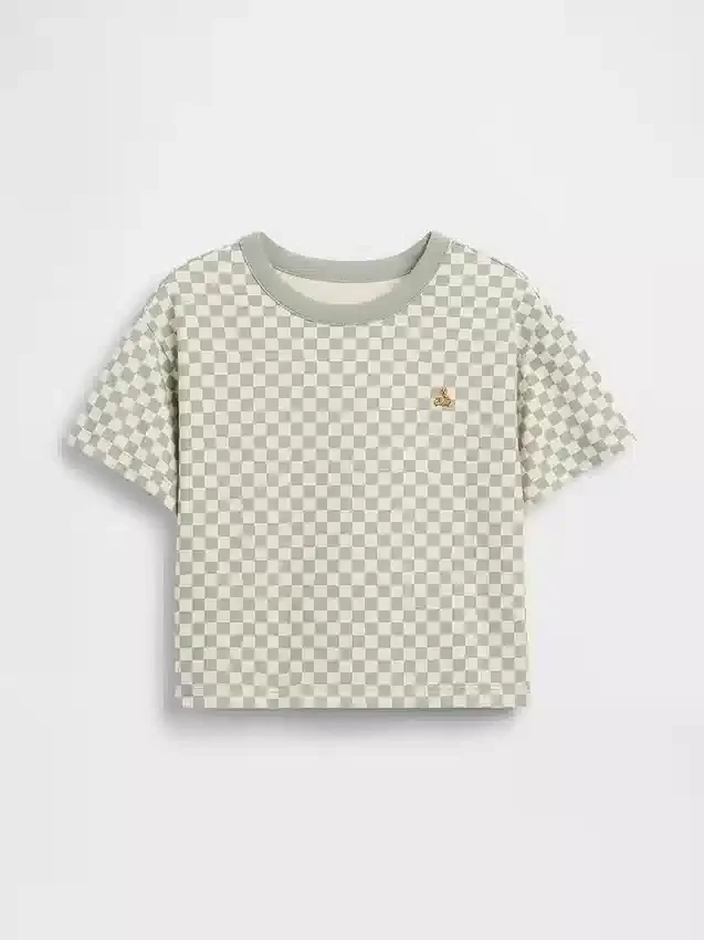 Camiseta holgada a cuadros para bebés y niños pequeños
