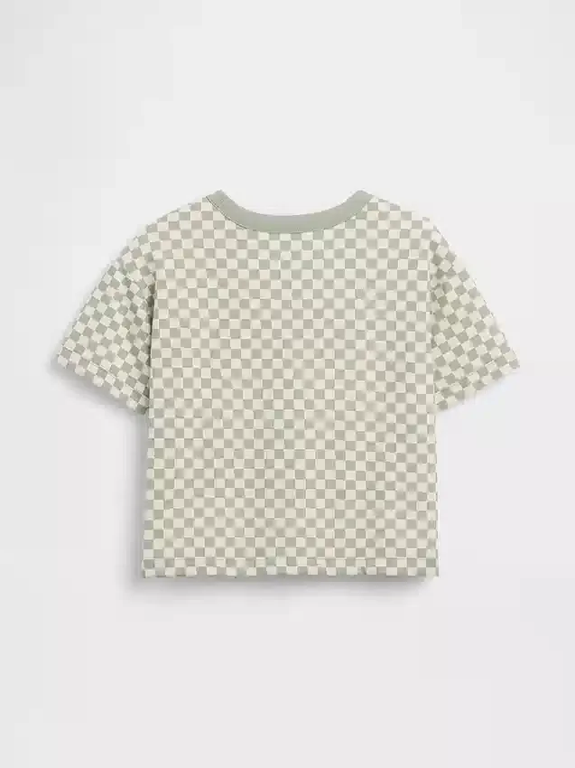 Camiseta holgada a cuadros para bebés y niños pequeños