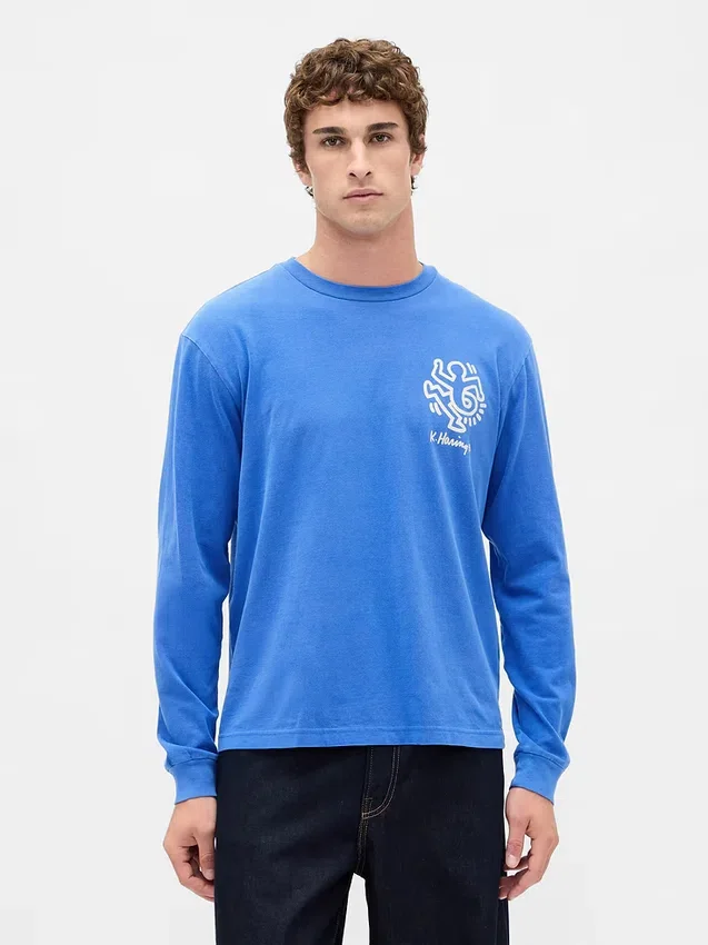 Camiseta holgada con estampado de Keith Haring