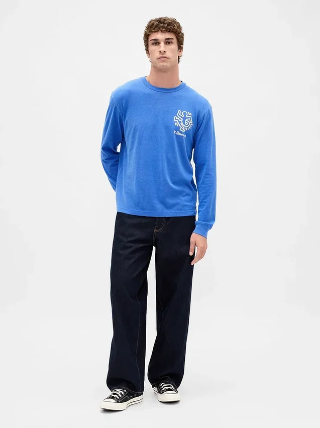 Camiseta holgada con estampado de Keith Haring