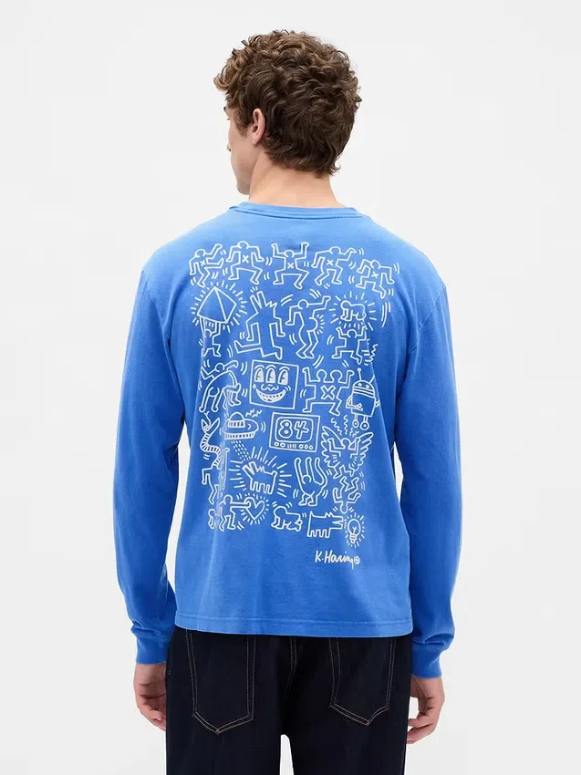 Camiseta holgada con estampado de Keith Haring